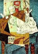 Juan Gris frukost oil painting